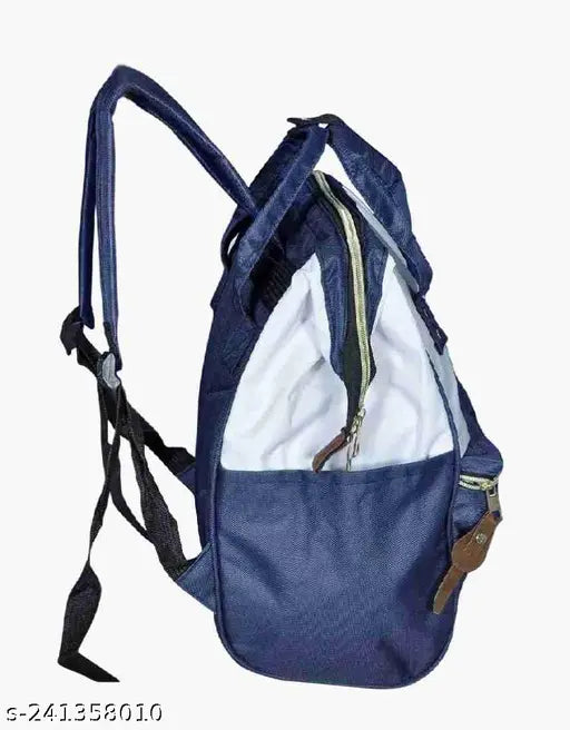 Blue & Red kidsify Mini Diaper Bag Backpack, stylish, travel-friendly, multi-functional polyester net bag with insulated bottle pocket and multiple pockets for baby essentials. Made in India for Indian mothers