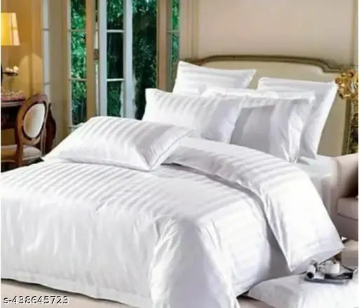 Royal striped polycotton double bedsheet, superfine quality, two pillow covers, ideal for adult use in summer. Made in India