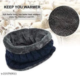Woolen Combo Pack of 2 Topa Set (Cap+Neck MUFF), stylish wool fur winter protection, for Women & Men, adjustable fit from India