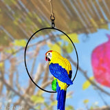 Poly resin handicraft parrot, 40cm high, Indian artisan-crafted decor showpiece for home or gift