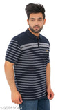Cotton blend striped polo T-shirt, premium pique fabric, wild cops logo embroidered - men's size M, L, XL, XXL