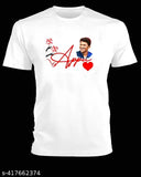 White Lycra short-sleeve Appu Ji t-shirt, printed design on round neck, India origin