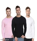 Multicolor polyester t-shirt with long sleeves, featuring the Lalita Creation combo design. Sizes: S (34in/25in), M (36in/26in), L (38in/27in), XL (40in/28in), XXL (42in/29in). India origin