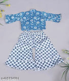 Cotton floral printed top & sharara set for kids, multi-colored partywear for girls events, 12-5 years, AHAAN FASHIONS