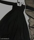 Georgette maxi gown anarkali set for women, Indian New Bollywood style partywear long dress