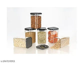 Black plastic dry fruit jars pack of 10, airtight for daal and food storage in kitchen