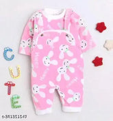 Printed wool dungaree for baby by Lipbra Kids, cotton sleeves, India origin