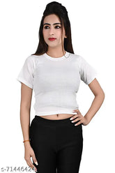 White Lycra short sleeve t-shirt, solid design, men's size M from India