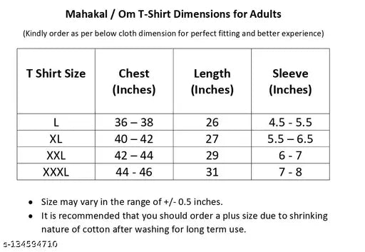 White cotton OM print men's T-shirt, short sleeves, size M (36in), India-made, washable in normal water
