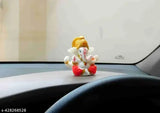 Red and white resin Ganesh statue, 23x23 inch, Indian home decor