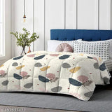 Reversible microfiber comforter for winter, cotton blend with glace outer and microfiber inner, perfect size for single bed (152x240cm)