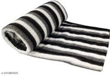 Black and White striped fleece blanket, 500 TC Wavva polyester blend - pack of 2, free size