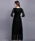 Rayon slub printed kurti set with palazzo, three-quarter sleeves, Indian fashion