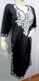 Woolen Chikankari kurti, warm and elegant three-quarter sleeve winter wear, India origin