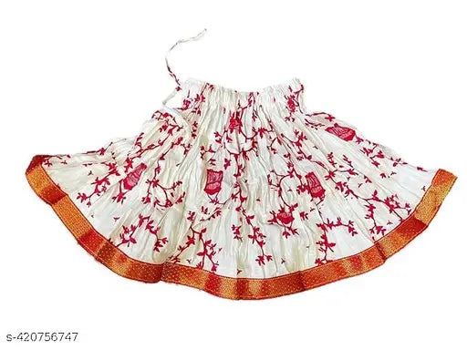 Tie-dye effect, soft cotton lehenga for girls (25in waist, 18-25in length), vibrant abstract print