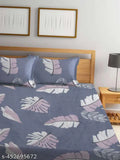 Premium Glace Cotton botanical double bedsheet, superfine fitted quality for adult use in summer seasons
