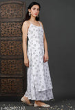 White rayon sleeveless kurta, chiffon palazzo, and strip shoulder dupatta set - Indian women's fashion for extended sizes XS-XXXL