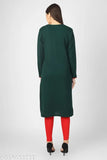 Embroidered woolen kurti for women, three-quarter sleeves, LUFEEP TRENDY, India