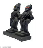 Clear Cast Fibre/Marble Powder Vitthal Rukmini Murti sculpture for car dashboard, ideal for home temple decor and gifting