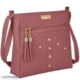 Regular-sized PU sling bag, adjustable strap, durable and fashionable, multipurpose for men and women's use