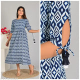 Rayon printed embroidered flared anarkali gown kurta for women, festive style with short sleeves