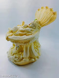 Warm white Krishna Vasudev resin idol, 12.5cm x 16.5cm x 11.5cm, traditional Indian showpiece for home or office decoration and corporate gifts