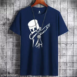Black polyester Marshmello printed men's t-shirt, short sleeves, vivid graphic print, comfortable fabric, best for summers & autumn seasons