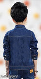 Denim jacket for kids (boys/girls), solid color, long sleeves. Winter-ready, waterproof, and windproof design for outdoor adventures. Trendy and vibrant, perfect for back-to-school." (124 characters)