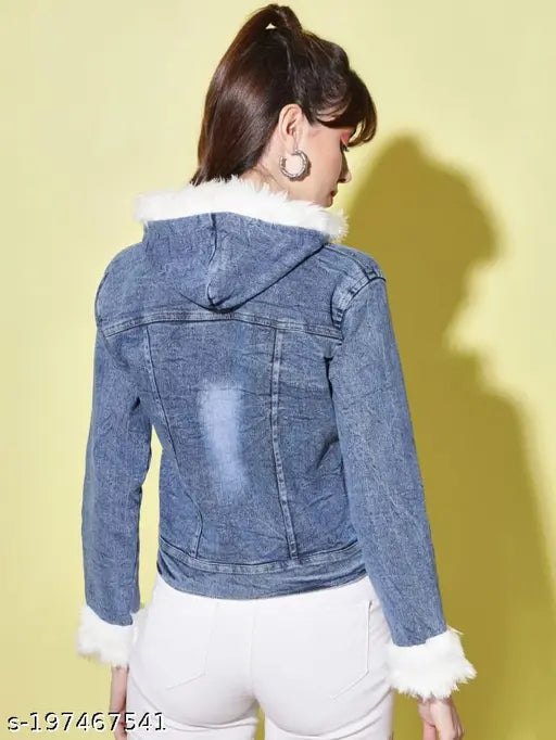 Denim waistcoat for women, stylish and graceful with long sleeves. S-XL sizes available