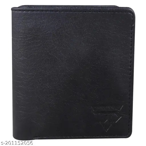 Gittak Black faux leather men's wallet, 6 card slots, 1 coin pocket, 2 hidden compartments, 2 currency slots, ID slot - modern, stylish accessory for men
