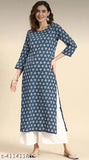 Grey rayon katha print kurta set with palazzos, perfect for Indian fashion, available in S-XXXL sizes