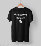 Cotton Go Beyond Label men's t-shirt, printed with inspiring slogan, short sleeves, size N