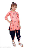 Hariyal Creation kids pink checked Patiala suit for girls - Cotton silk Anarkali style, 3-4 years size (19in top length, 22in bottom length)