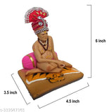 Handcrafted 6-inch Poly Resin Shree Swami Samarth Statue, Indian artifact for home or car