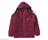 Nylon Indian Fort winter jacket for Boys, solid pattern, zip closure, premium quality material