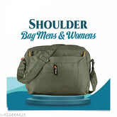 Trendy polyester unisex sling bag, crossbody messenger bag with five compartments for daily use. Solid pattern, free size (9"L x 6"W x 8"H). Ideal accessory for men and women on the go