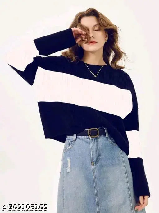 Colorblocked cotton-blend long sleeve t-shirt for women, high selling fashion top made in India