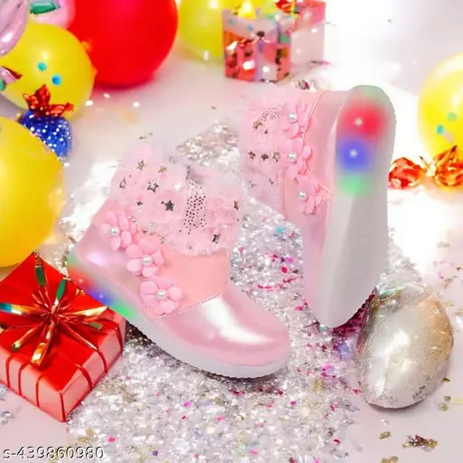 Synthetic party shoes for kids, embellished with various sizes: 0-4M (10.5in), 6M (20in), 8M (23in), 10-12M (11.5in), 1-2yrs (11in), 2-3yrs (13.5in), 3-3.5yrs (15.5in), 3.5-4yrs (16in), 4-4.5yrs (17.5in), 4.5-5yrs (18in), 5-5.5yrs (19in), 5.5-6yrs (19.5in), 6-6.5yrs (20.5in), 6.5-7yrs (21.5in), 7-7.5yrs (22in), 7.5-8yrs (22.5in), 8-8.5yrs (23.5in), 8.5-9yrs (24in), India origin