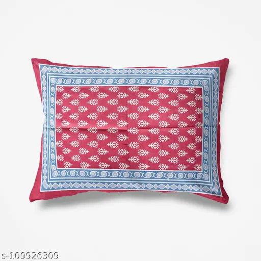 Cotton double king flat sheets, peacock print, fine quality for adult summer use - 2 pillow covers, India origin