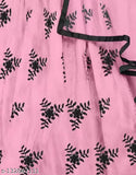 Embroidered semi-stitched art silk lehenga with free size, net unstitched blouse and dupatta, India