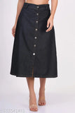 Women's and girls' black denim skirts, solid pattern, size 28-40, Indian origin