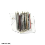 Transparent plastic card holder, holds 15-20 visiting cards or 6-8 credit/debit cards, free size (12cm x 10cm) - trendy classic design, India origin