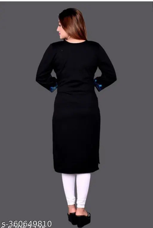 Wool winter flees kurtis, embroidered combo, three-quarter sleeve length, Indian craftsmanship