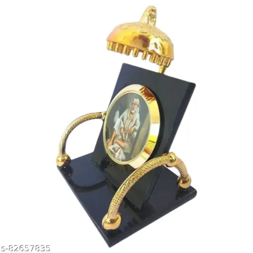 Shirdi Sai Baba acrylic car dashboard stand, Indian automobile showpiece on dashboard (6.5cm x 9cm)