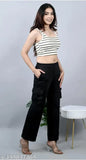 Classic lycra straight-leg pant, flexible for work and casual. Solid navy blue, versatile style