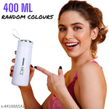 Multicolor 400ml BPA-free water bottle with glass inner liner and plastic shell, ideal for school, gym, home, office use by boys and girls