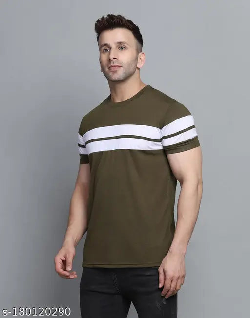 Trendy striped cotton-blend men's t-shirt in regular fit, full sleeve design. Available in multiple sizes: S, M, L, XL, XXL