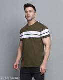 Trendy striped cotton-blend men's t-shirt in regular fit, full sleeve design. Available in multiple sizes: S, M, L, XL, XXL