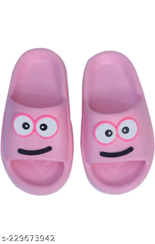 Multicolor silicone & rubber slip-on flip flops for kids (12-4 years), featuring cartoon character patterns