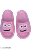 Multicolor silicone & rubber slip-on flip flops for kids (12-4 years), featuring cartoon character patterns